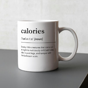 Ordlista för kaloridefinition för funktionslig vik kaffemugg