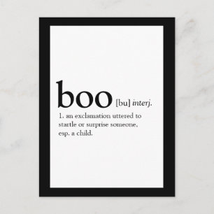 Ordlistedefinition för Boo Halloween-kort Vykort