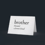 Ordlistedefinition för BROTHER Birthday Kort<br><div class="desc">Definition av BROTHER i svart text på en visköld träbakgrund för syster födelsedag. Inre text kan ändras.</div>