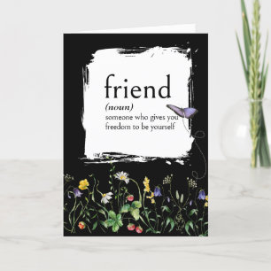 Ordlistedefinition för FRIEND med jodblommor Kort
