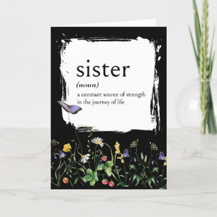 Ordlistedefinition för SISTER med jodblommor Kort