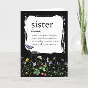Ordlistedefinition för SISTER med jodblommor Kort