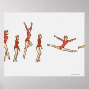 Ordna av kvinnlig gymnast för illustrationvisning poster