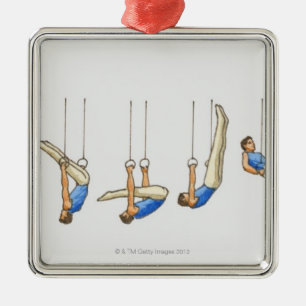 Ordna av male gymnast 2 för illustrationvisningen julgransprydnad metall