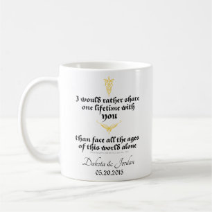 Ordna "en livstid med dig"-offert med ikoner kaffemugg