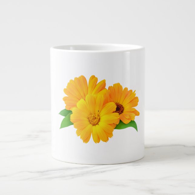 Ordnade Calendula Flowers Jumbo Mugg (Framsidan)