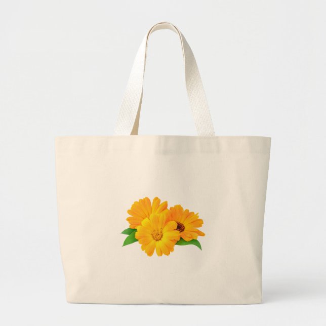 Ordnade Calendula Flowers Jumbo Tygkasse (Framsidan)