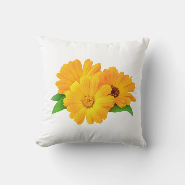 Ordnade Calendula Flowers Kudde (Framsida)