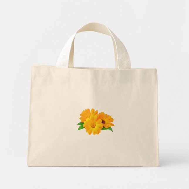Ordnade Calendula Flowers Mini Tygkasse (Framsidan)