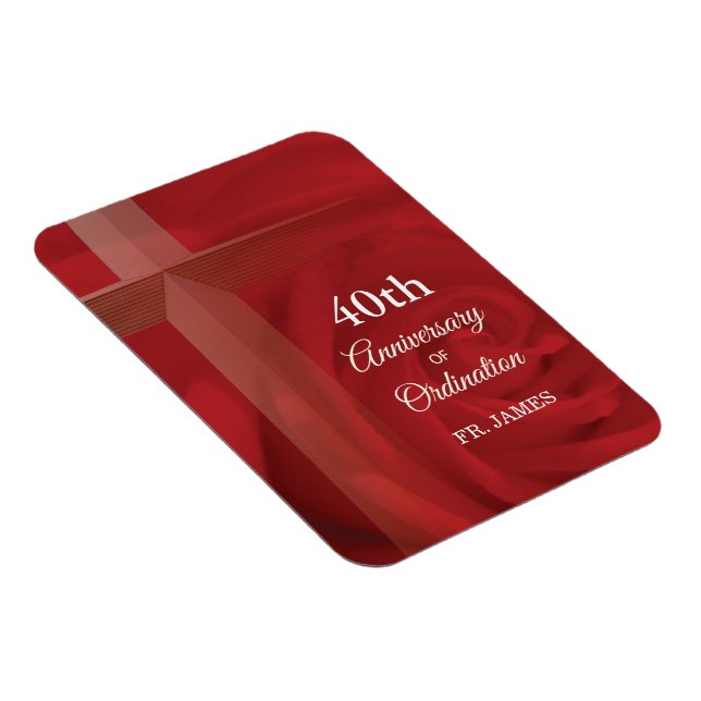 Ordning av Röd ros för anpassad namnsfirma Magnet (Högersidan)