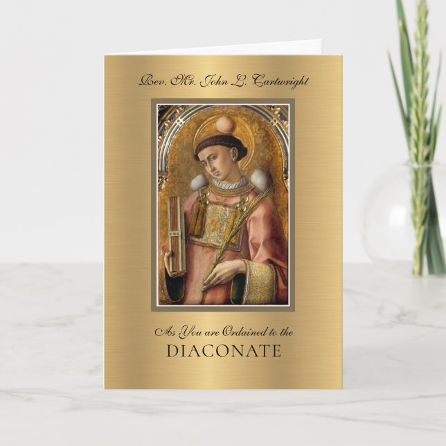 Ordning för Diaconate Deacon Religiösa Catholique Kort (Framsida)