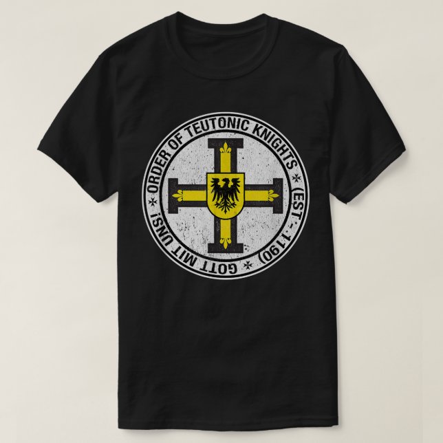 Ordning för Knight Teutonic Jacka of Arm T Shirt (Design framsida)