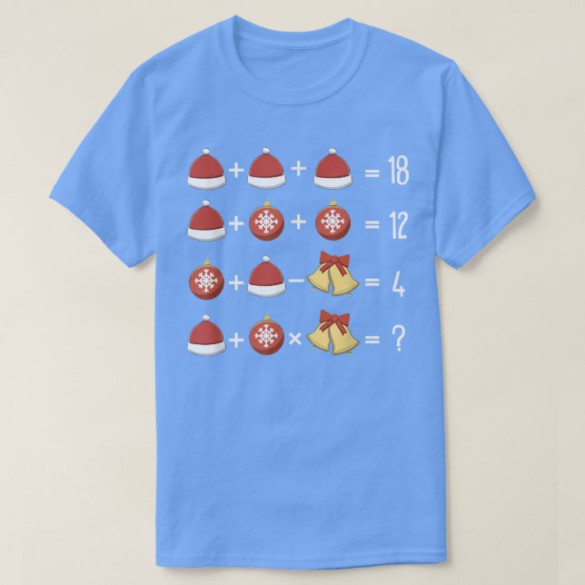 Ordningsföljd julklapp på Julafton Quiz Math T Shirt (Design framsida)