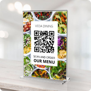 Ordningsföljd QR-kodkort för Restaurang Photo Scan Bordsnummer