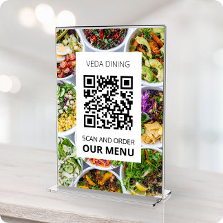 Ordningsföljd QR-kodkort för Restaurang Photo Scan Bordsnummer