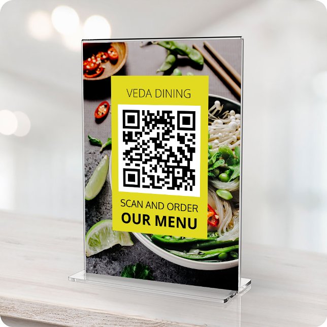 Ordningsföljd QR-kodkort för Restaurang Photo Scan Bordsnummer (Skapare uppladdad)