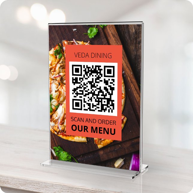 Ordningsföljd QR-kodkort för Restaurang Photo Scan Bordsnummer (Skapare uppladdad)