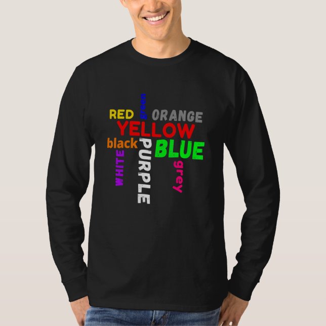 ordspel som säger färger färgglad förvirring t shirt (Framsida)