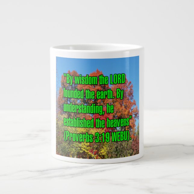 Ordspråksbok 3:19 WEBU Mug Jumbo Mugg (Framsidan)