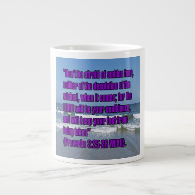 Ordspråksbok 3:25-26 WEBU Mugg Jumbo Mugg (Framsidan)
