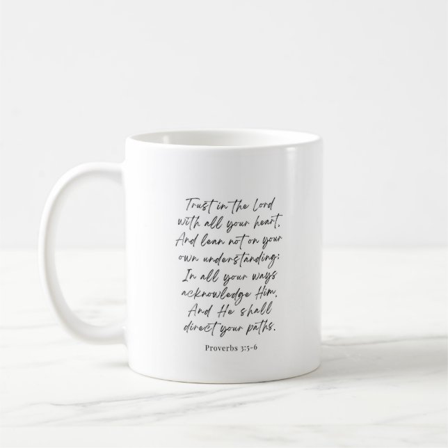 Ordspråksbok 3:5-6 Lita på Herren Kaffemugg (Vänster)