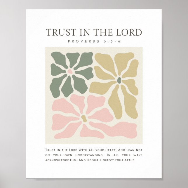 Ordspråksbok 3:5-6 Lita på Herren Poster (Framsidan)