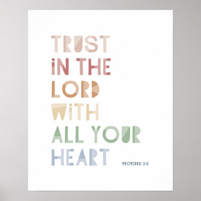 Ordspråksbok 3:5 Lita på Herren av hela ditt hjärt Poster (Framsidan)