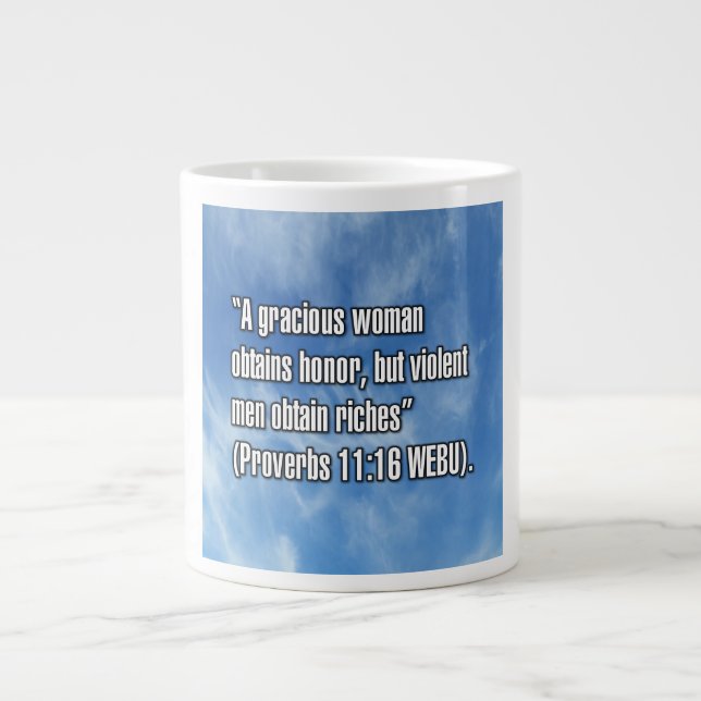 Ordspråksboken 11:16 WEBU Mug Jumbo Mugg (Framsidan)