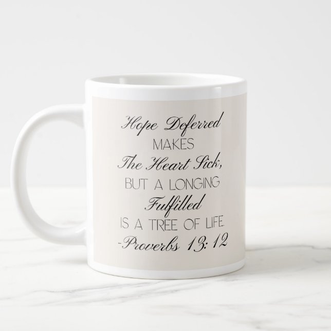 Ordspråksboken 13:12 Förhoppning Kaffe/Te-mugg med Jumbo Mugg (Vänster)