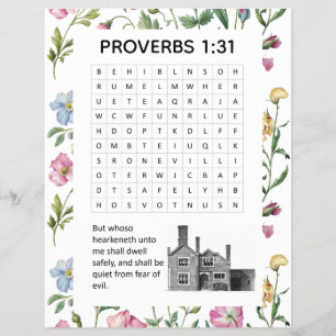 Ordspråksboken 1:31 Rosa Blommig Kyrka Aktivitet Reklamblad
