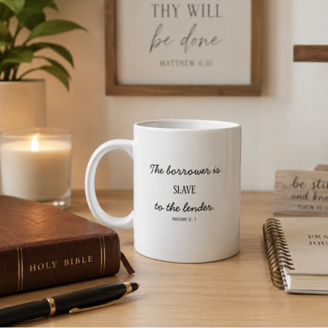 Ordspråksboken 22:7 jumbo mugg (Skapare uppladdad)