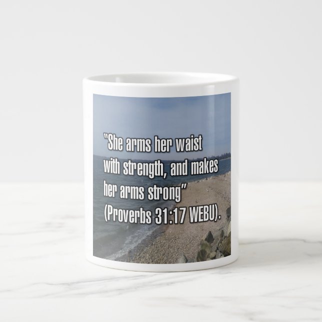 Ordspråksboken 31:17 WEBU Mugg Jumbo Mugg (Framsidan)