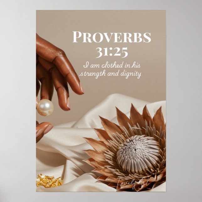 Ordspråksboken 31:25 Empowered Woman Present till  Poster (Framsidan)