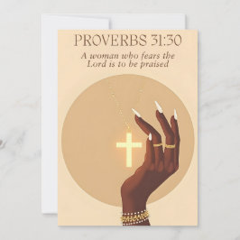 Ordspråksboken 31:30 Faith & Grace Inspirerande Ko Julkort