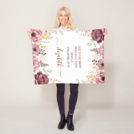 Ordspråksboken 31 Elegant pastellrosa blomma  Fleecefilt