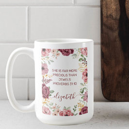 Ordspråksboken 31 Elegant pastellrosa blomma skrif Kaffemugg