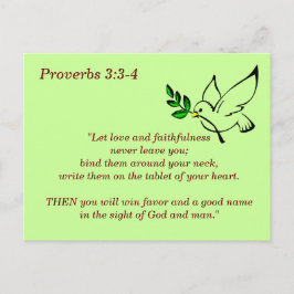 Ordspråksboken 3:3-4 Trofasthet Bibelvers att memo Vykort