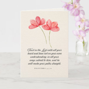 Ordspråksboken 3:5–6 Tro på Herren Rosa blommor Kort