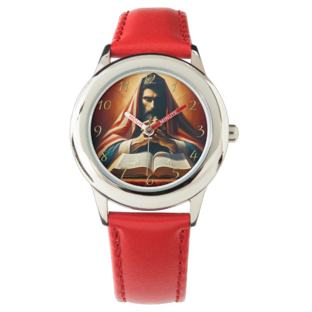Ordspråksboken 3:5 helig bibel med händer  armbandsur (Framsida)