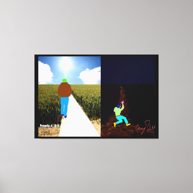 Ordspråksboken 4:18-19 Konst Canvastryck (Framsida)