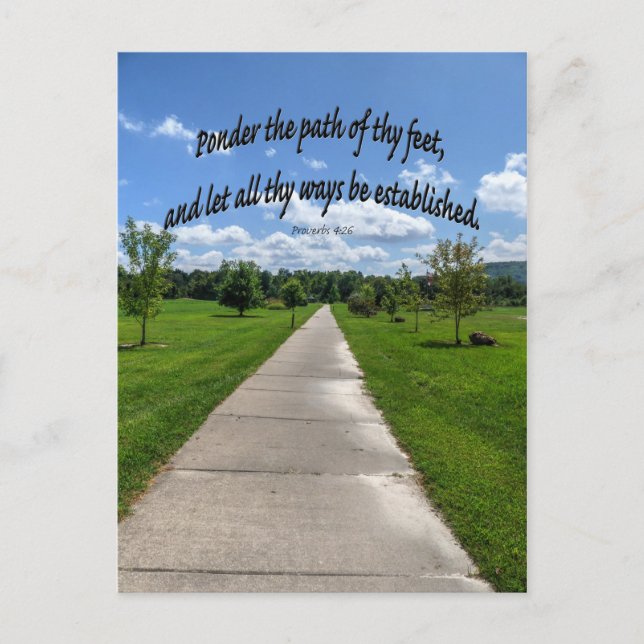 Ordspråksboken 4:26 vykort (Framsida)