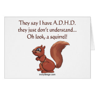 Ordstäv för ADHD-ekorrehumor Hälsningskort