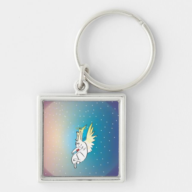 ORDSTÄV GOODBYE FYRKANTIG SILVERFÄRGAD NYCKELRING (Framsidan)