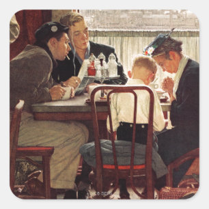 Ordstävnåd av Norman Rockwell Fyrkantigt Klistermärke