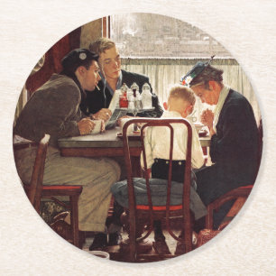 Ordstävnåd av Norman Rockwell Underlägg Papper Rund