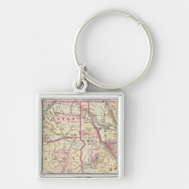 Öre, Tvätta, Ida, Mont Fyrkantig Silverfärgad Nyckelring (Framsidan)