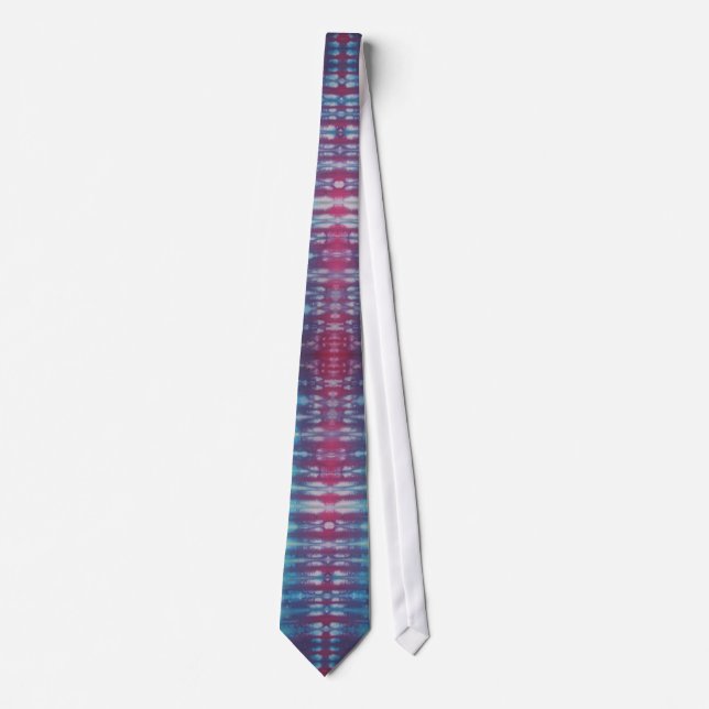Oreal Blue Red Tie Dye Necktie Slips (Framsida)