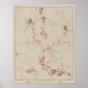 OreBodies och topografi av MineHill, nya Almaden Poster