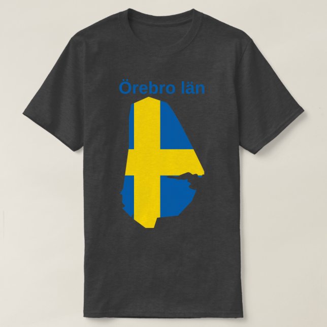 Orebro County Karta Sverige T Shirt (Design framsida)