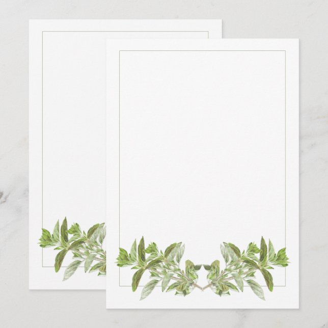 OREGANO 5x7-platta kort/Lodrät Kort (Fram/baksida)